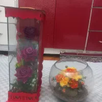 ۲ عدد گل و گلدون