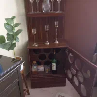 میز برنز مربع و بیضی با سنگ، و شیشه کنسول