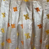 پرده حریر دوخته شده و اماده  با استر ساتن نو نو