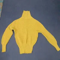 بافت یقه اسکی نخی ، خردلی ، لارج تا دو ایکس لارج