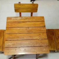 میز و صندلی چوب روس و پایه بوم چوب روس