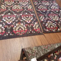 دوتخته فرش گل برجسته ابریشم گونه ویک دونه کوچک