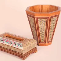 ست پزیرایی (جادستمال کاغذی،جاقاشق چنگالی،سطل خاتم)