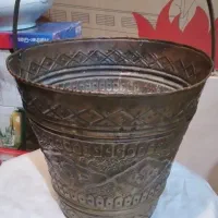 سطل مسی قلمکاری قدیمی سالم درحدنو