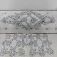 رومیزی سه تیکه طرح دانتل رنگ توسی روشن