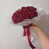 هدیه خاص گل همیشگی با رُبان ساخته شده