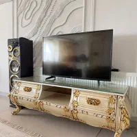 میز تی وی  ۱۶۰سانتی چوب راش ورق طلا سالم