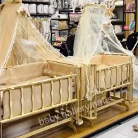 گهواره سنتی سیسمونی ننو تخت کنار مادر مدل طلا
