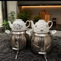 کتری قوری استیل کف چدن مدل ترک