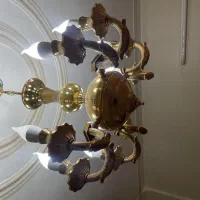 دو عدد لوستر ۸ شاخه آبکاری طلا