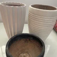 ۳ عدد گلدان سفالی