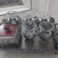 سینی. فنجان  قندان سیلور