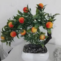 گلدان درختچه ودوعددمجسمه