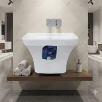 روشویی نیم پایه دیواری/ فرنگی/ فلاش تانک