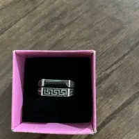 انگشتر مردانه نگین مشکی نقره