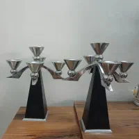 شمعدان سیلور با پایه چوبی