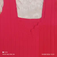 تاپ کبریتی یقه دلبری قرمز