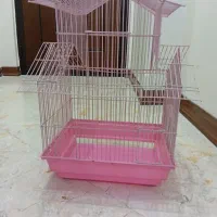 قفس پرنده صورتی طرح کلبه