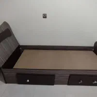 فروش تخت یک‌نفره MDF با دو کشوی جادار