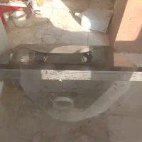 هود بیمکث مستطیل مشکی شیشه گرد درحد نو