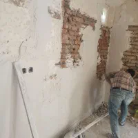 گچکاری گچ کاری سفید کاری تخریب شومینه پنل گچی آرگ