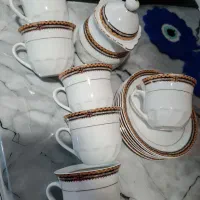 فنجان و نعلبکی چینی دور طلایی