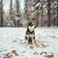 توله هاسکی نر پنج ماهه