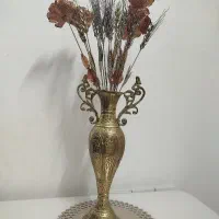 ساعت برنز و گلدان برنز