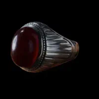 انگشتر نقره (حاج حسین جدی) عقیق سرخ یمنی کهنه