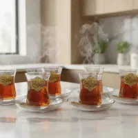 استکان و نعلبکی بلور بدون دسته طرح محرم