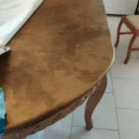 میز ناهارخوری خوری طلایی کنده کاری