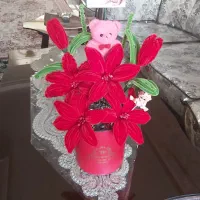 باکس گل مخملی و شمعی