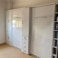 دو عدد تخت تاشو دیواری ۱ نفره و دو عدد تشک رویال
