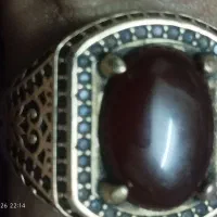 انگشتر نقره روکش طلا،سنگ اصل