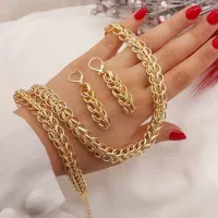 گردنبند و گوشواره رنگ ثابت ضد حساسیت