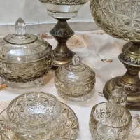 سرویس کریستال ۱۸ نفره شامپاینی ۶۵پارچ مناشب جهیزیه
