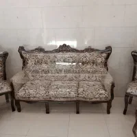 مبل سلطنتی ۹ نفره با میز و عسلی تمام چوب راش
