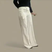 شلوار کرپ مازراتی دابل سفید مناسب