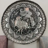 سینی قلم زنی مسی  (مجمع کنگره دار )