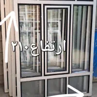 پنجره آلمنیوم محکم ۱۳ عدد با درب سرویس حمام