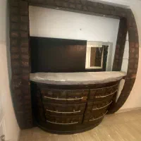 بار چوبی و شیشه ای