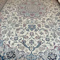 فرش دستباف نایین ۲۵ متری گل ابریشم