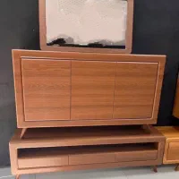 ست میز تلویزیون ام دی اف ۱۶۰ و آینه کنسول ۱۴۰