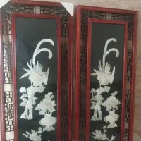 دو عدد تابلوی دست‌ساز صدف  ژاپنی