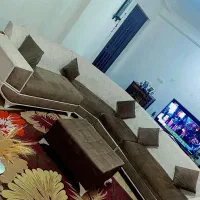 مبل ال 7نفره کرم قهوه‌ای درحد نو
