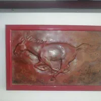 تابلو مسی نقش اسب برجسته