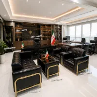 میز غزال لمسه مبلمان اداری اطلس طلایی
