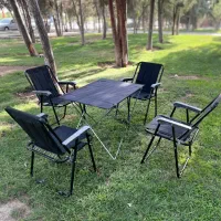 ست ۵ تکه صندلی و میز مسافرتی برند آسایش