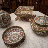 ظروف دکوری گل و مرغ قدیمی