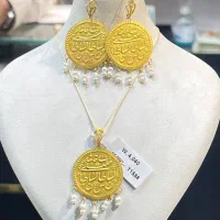 طلای قاجاری ،ماهک وخورشید خانوم آبکاری خاص